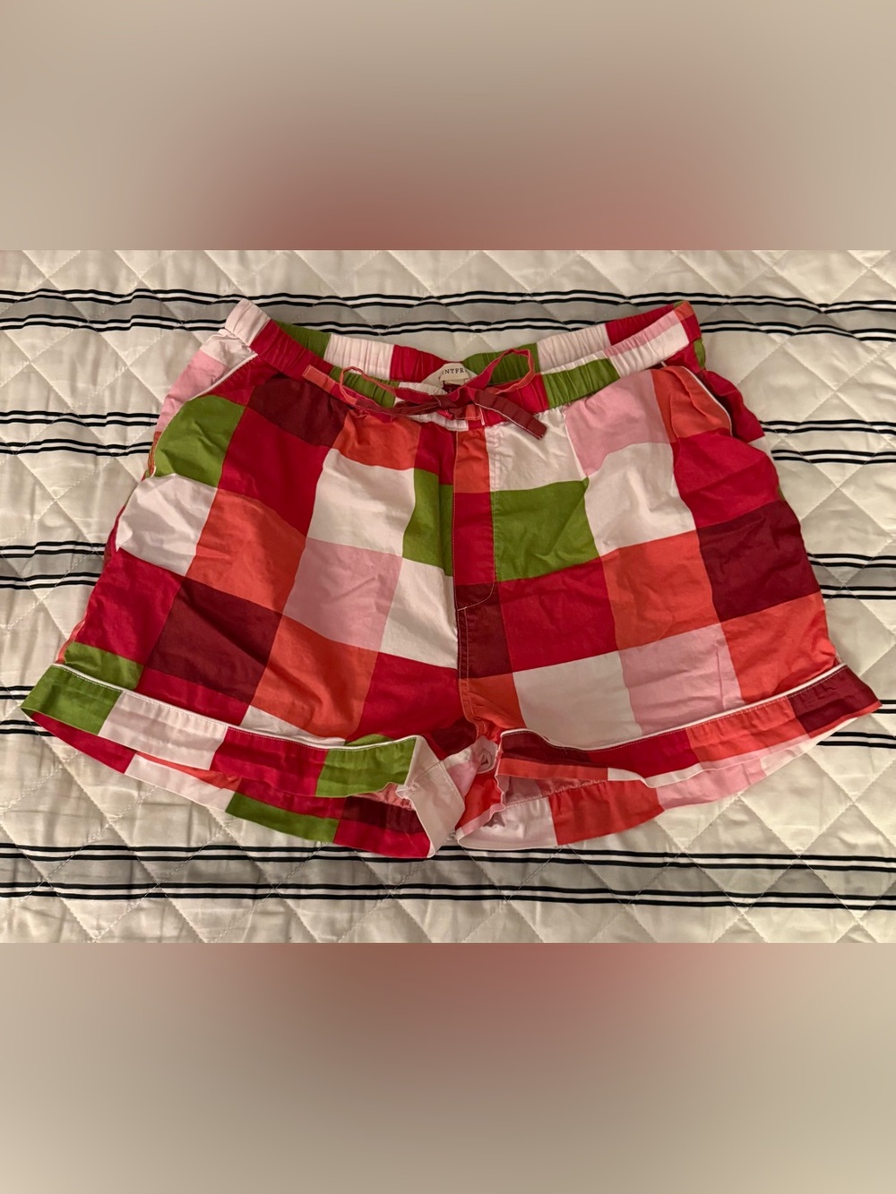 PrintFresh Pink Green Red Buffalo Plaid Pajamas Loungewear Set Top Pants Small - Picture 2 of 11